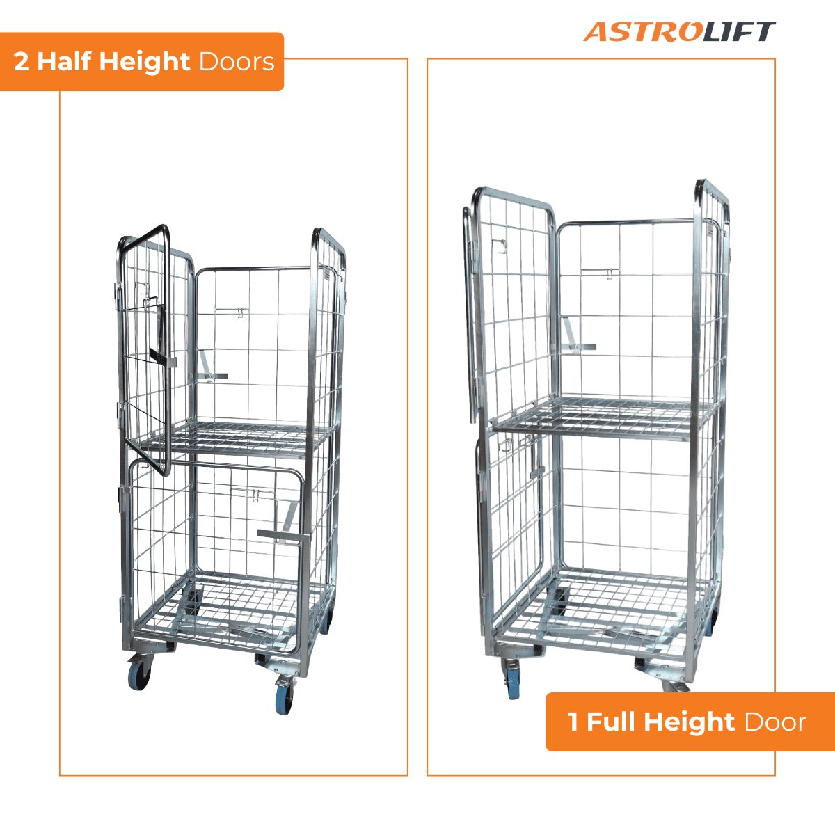 Buy Cage Trolley (Dual Door - Nest in Cage Trolley from Astrolift NZ